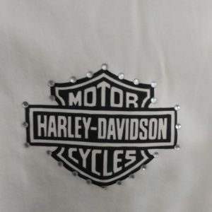 Rhinestone Harley Inspired Shirt L